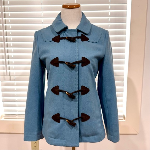 GAP Jackets & Blazers - GAP Wool Light Blue Toggle Pea Coat Size S